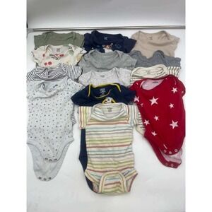Baby Bodysuit Lot 13pc Gerber Carters Old Navy 0-3 Months Short Sleeve Mixed